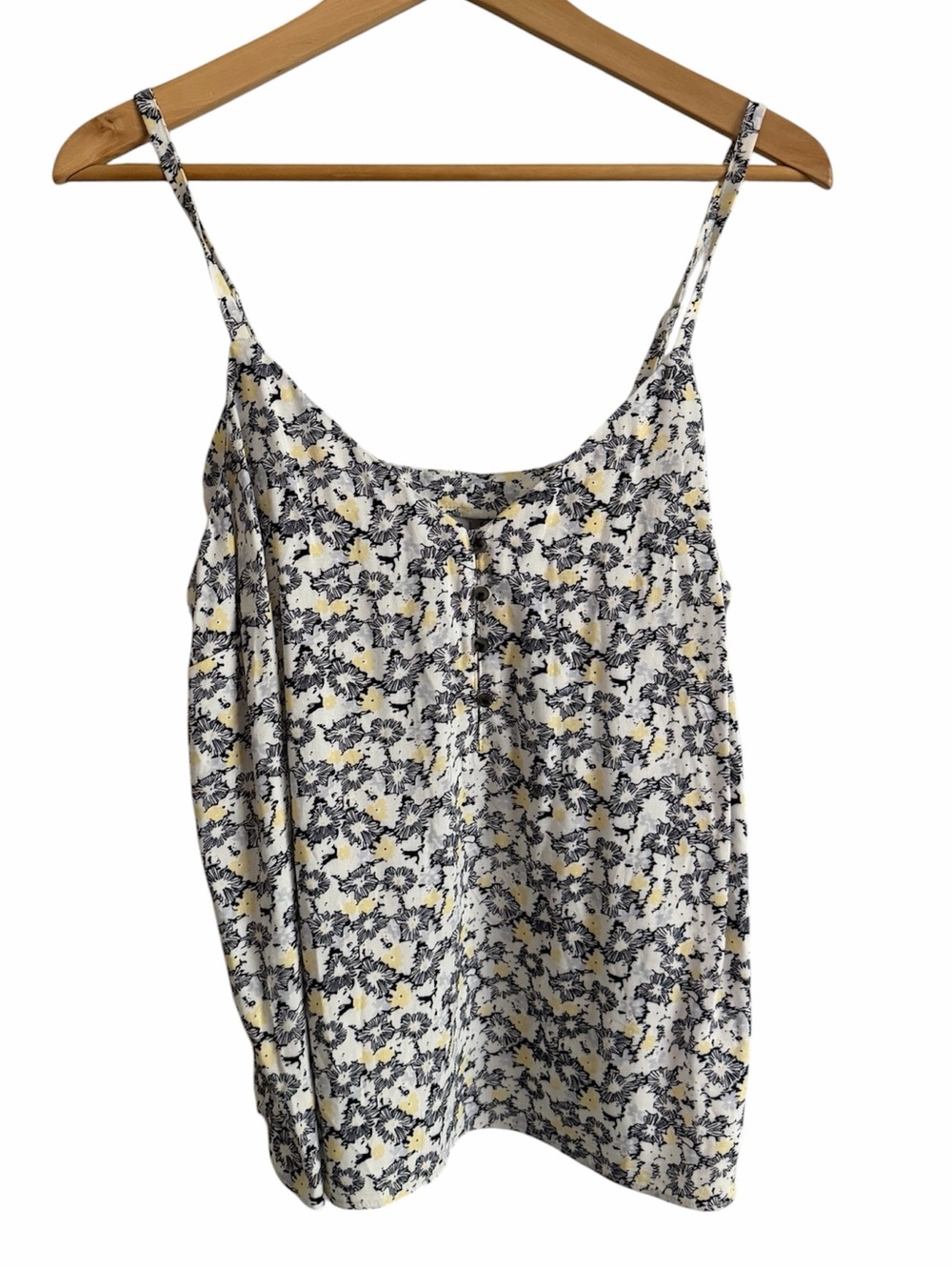 Old Navy Floral Spaghetti-Strap Cami in White, Yellow & Gray